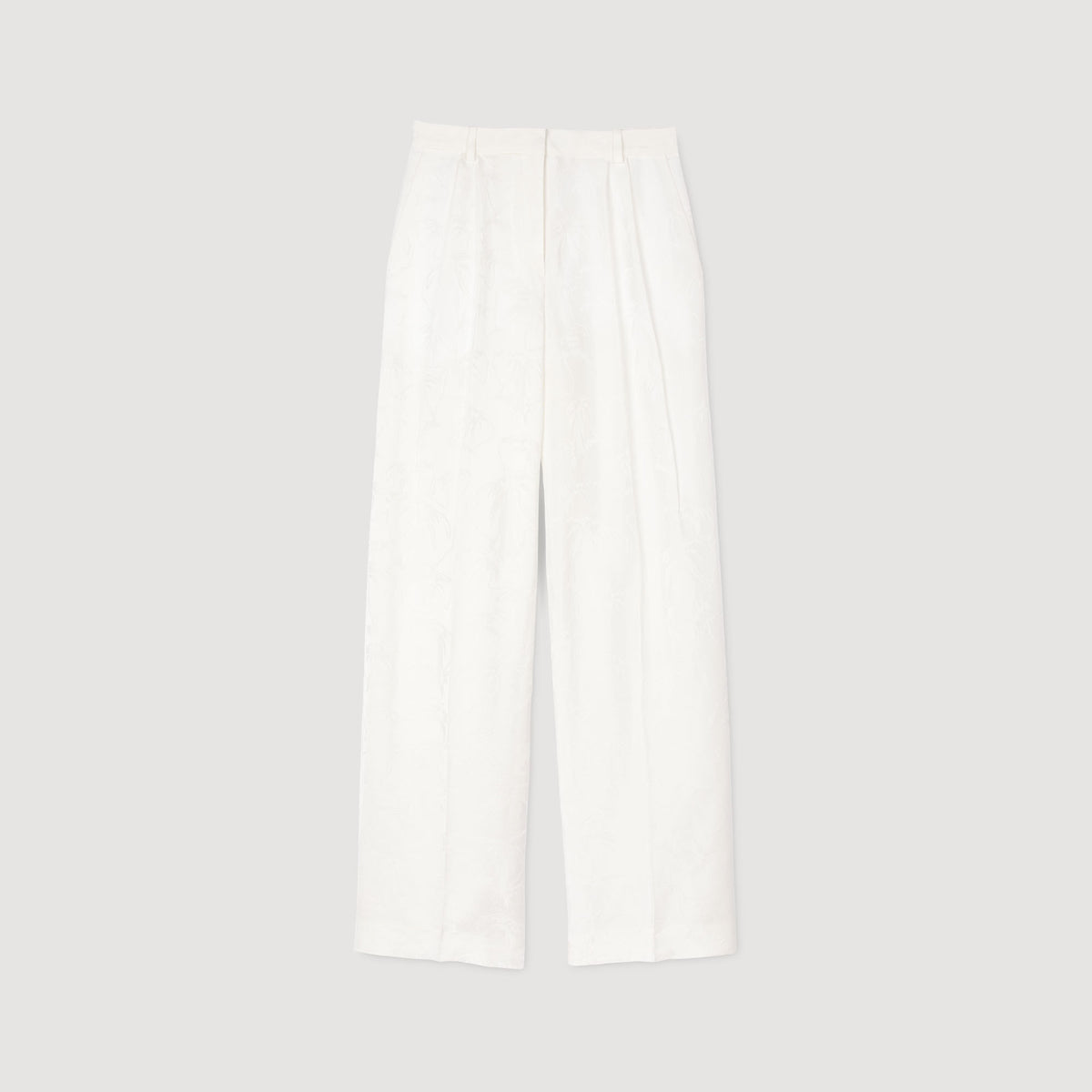 Sandro Jacquard flowers trousers White