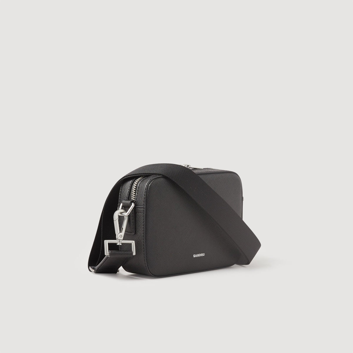 Sandro Small reconstituted leather bag Black