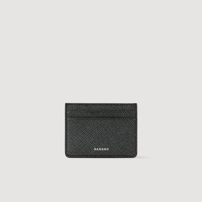 Sandro Reconstituted leather cardholder Graphites
