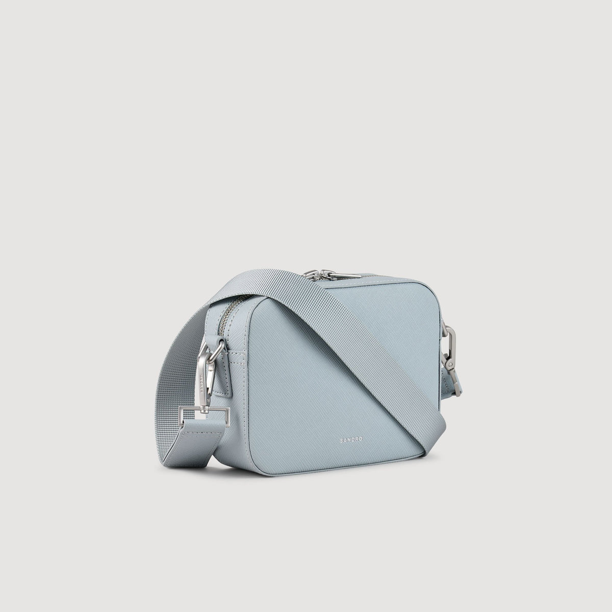 Sandro Small reconstituted leather bag Blue Sky