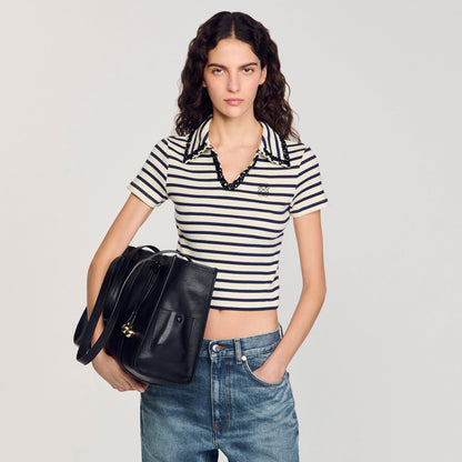 Sandro Soft leather tote bag Black