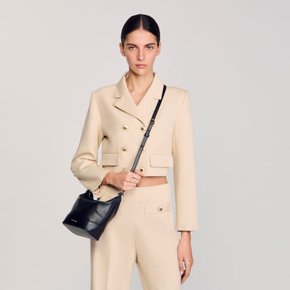 Sandro Tangoso mini leather bag Black