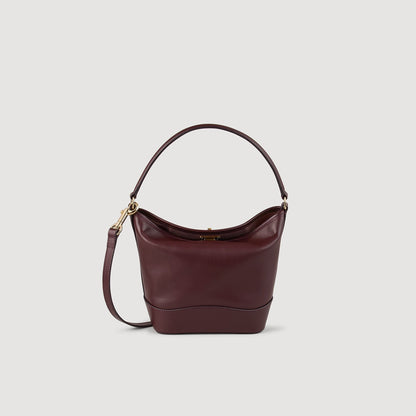 Sandro Tangoso mini leather bag Bordeaux
