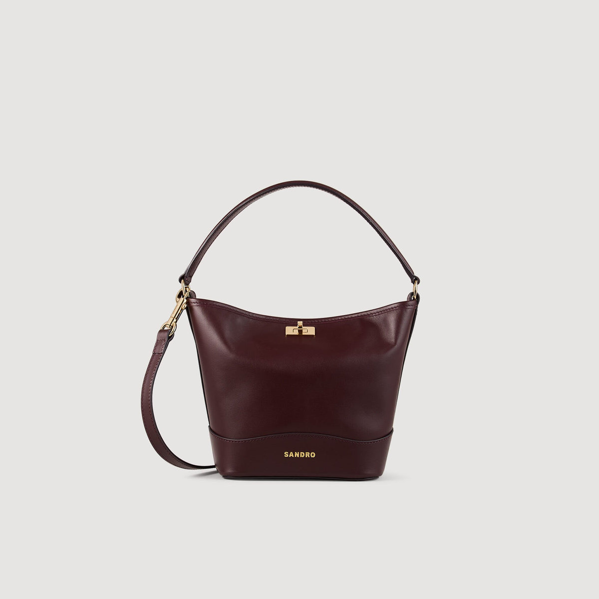 Sandro Tangoso mini leather bag Bordeaux