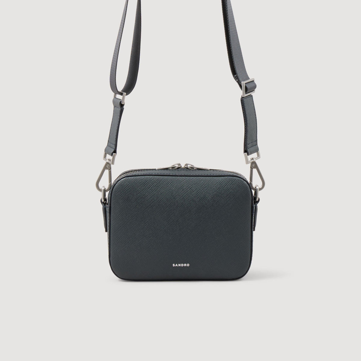 Sandro Small reconstituted leather bag Steel