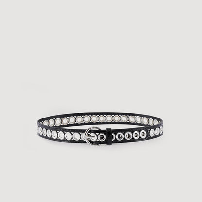 Sandro Belt with round buckle and eyelets Black