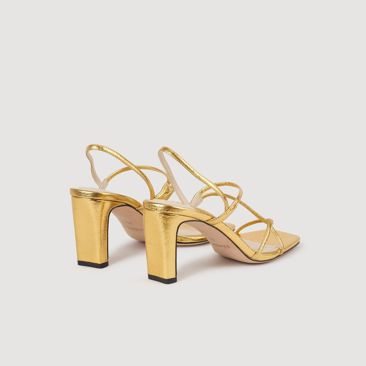 Sandro Embossed leather sandals Gold