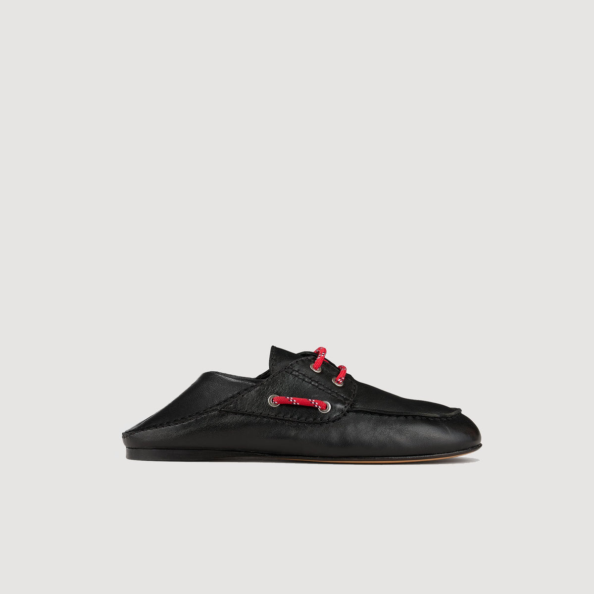 Sandro Leather boat shoe loafers Black