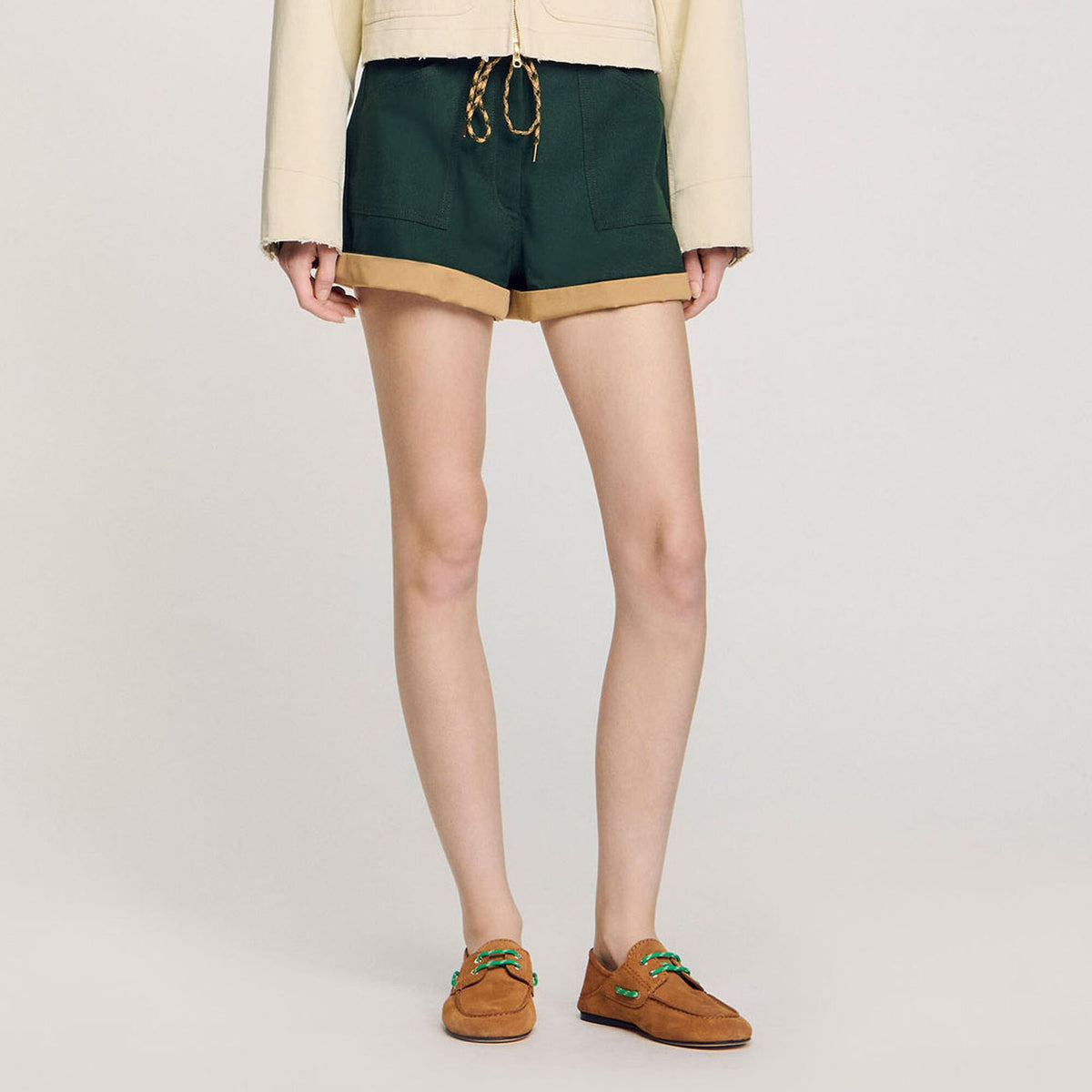 Sandro Suede boat shoe loafers Camel
