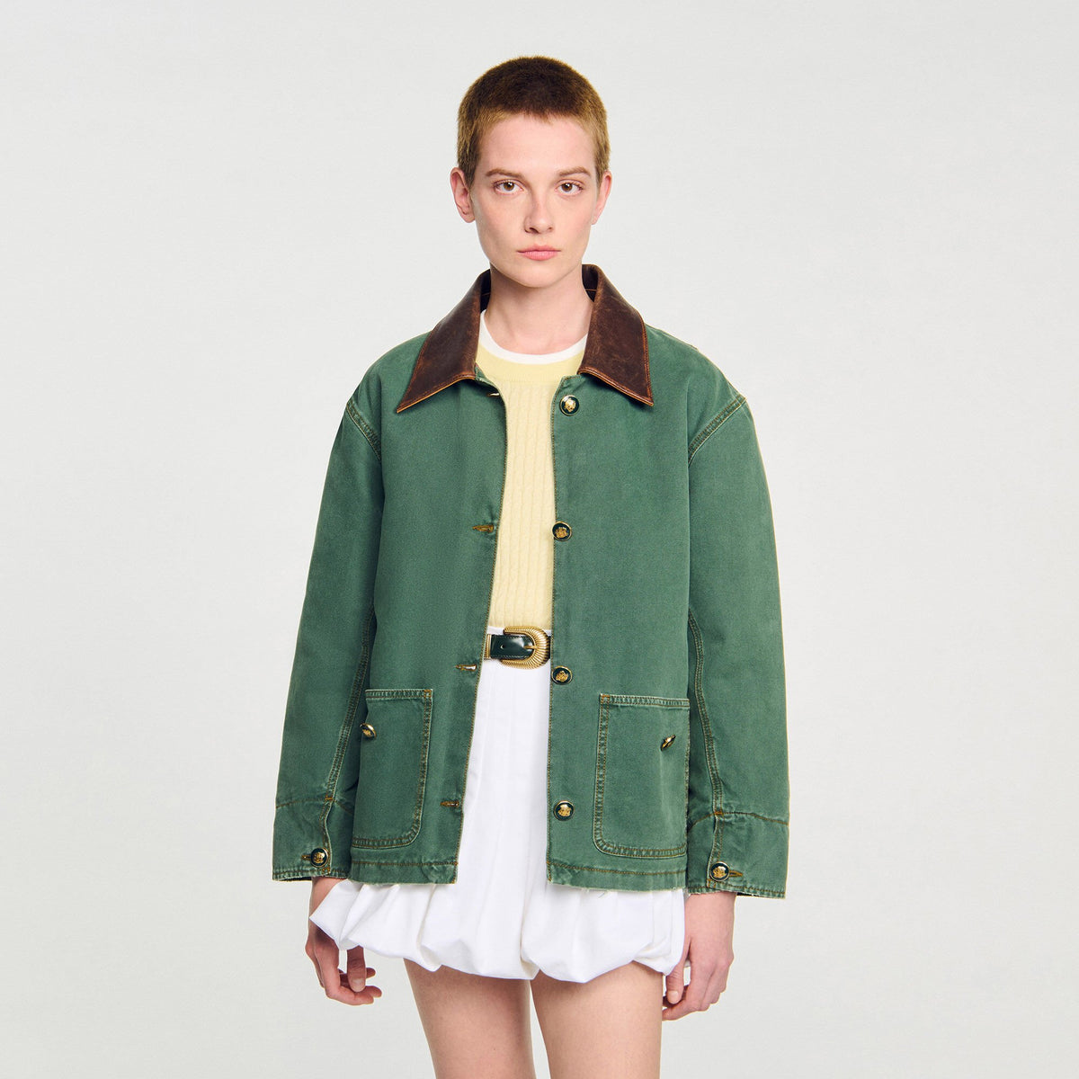 Sandro Workwear Jacket Dark Green