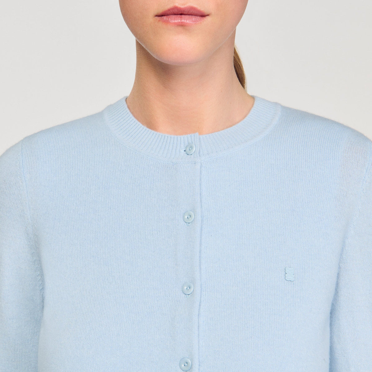 Sandro Ruffled cardigan Sky Blue