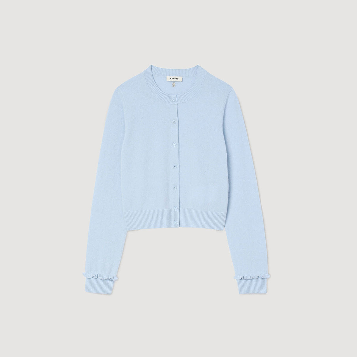 Sandro Ruffled cardigan Sky Blue