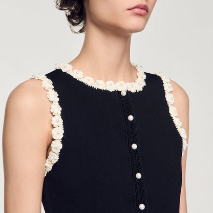 Sandro Crochet cardigan Black