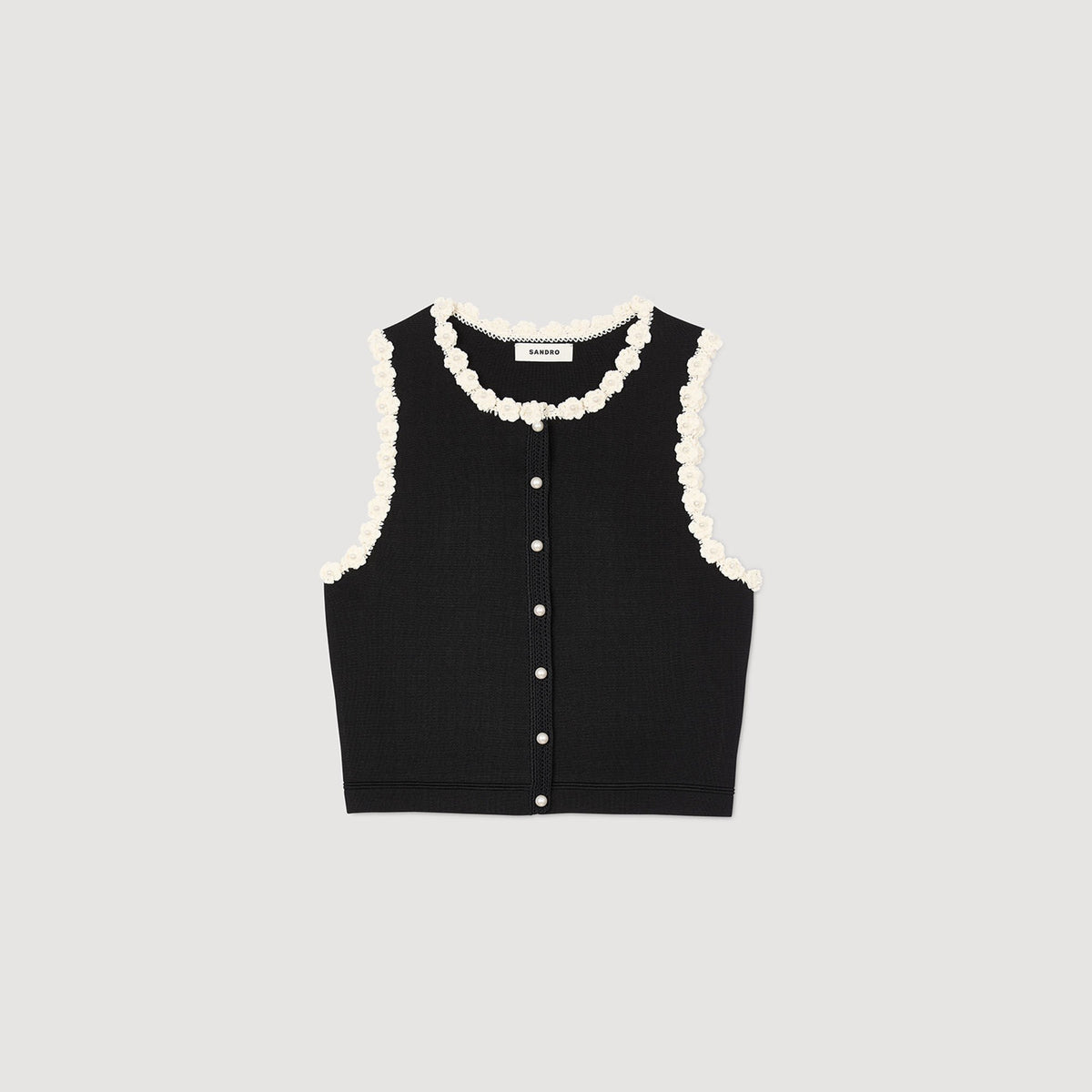 Sandro Crochet cardigan Black