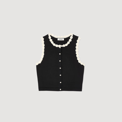Sandro Crochet cardigan Black
