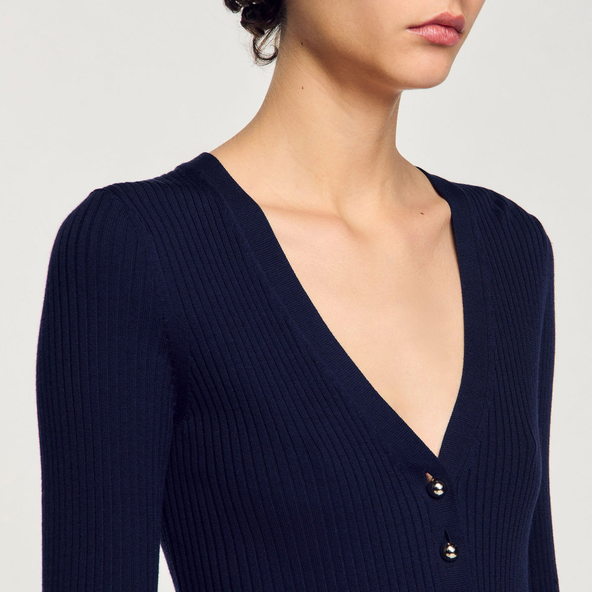 Sandro Rib knit cardigan Navy Blue