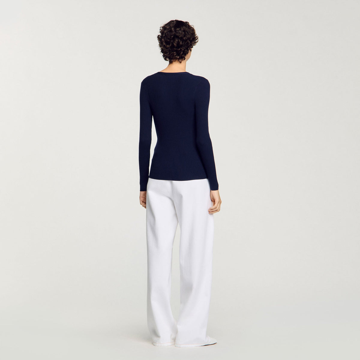 Sandro Rib knit cardigan Navy Blue