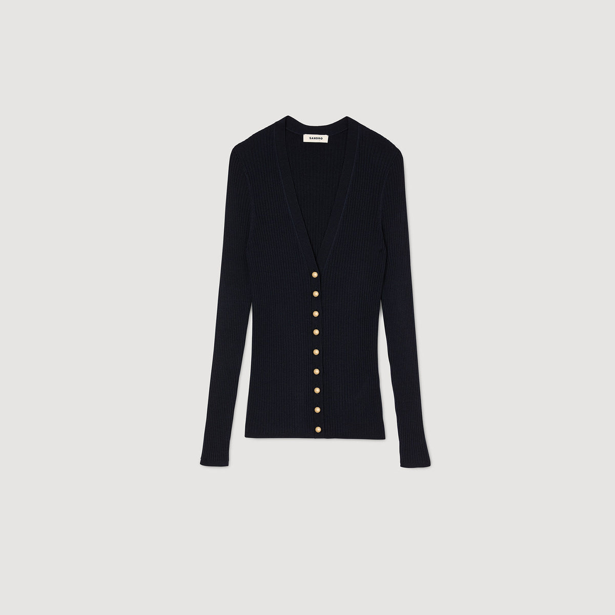 Sandro Rib knit cardigan Navy Blue