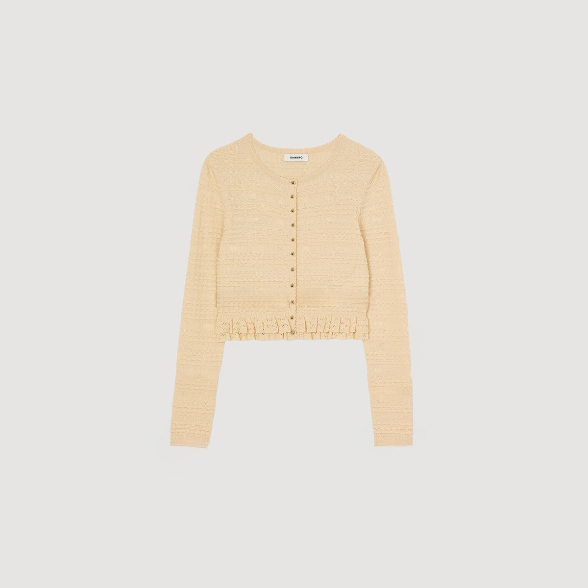Sandro Ruffled cardigan Ecru