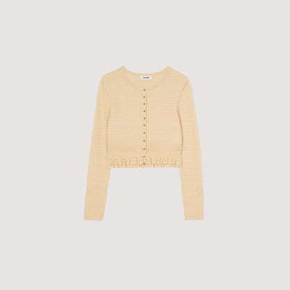 Sandro Ruffled cardigan Ecru