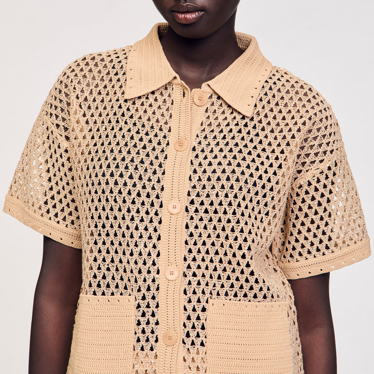Sandro Rhinestone cardigan Sand