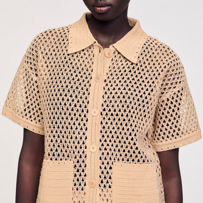 Sandro Rhinestone cardigan Sand