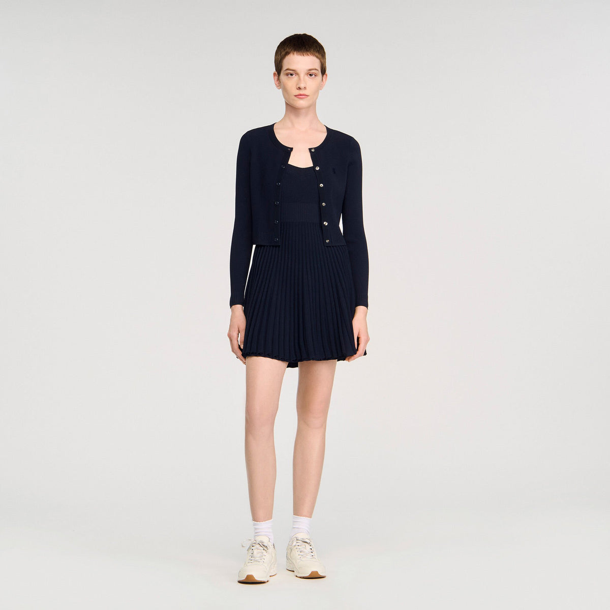 Sandro Polo shirt with decorative buttons Navy Blue