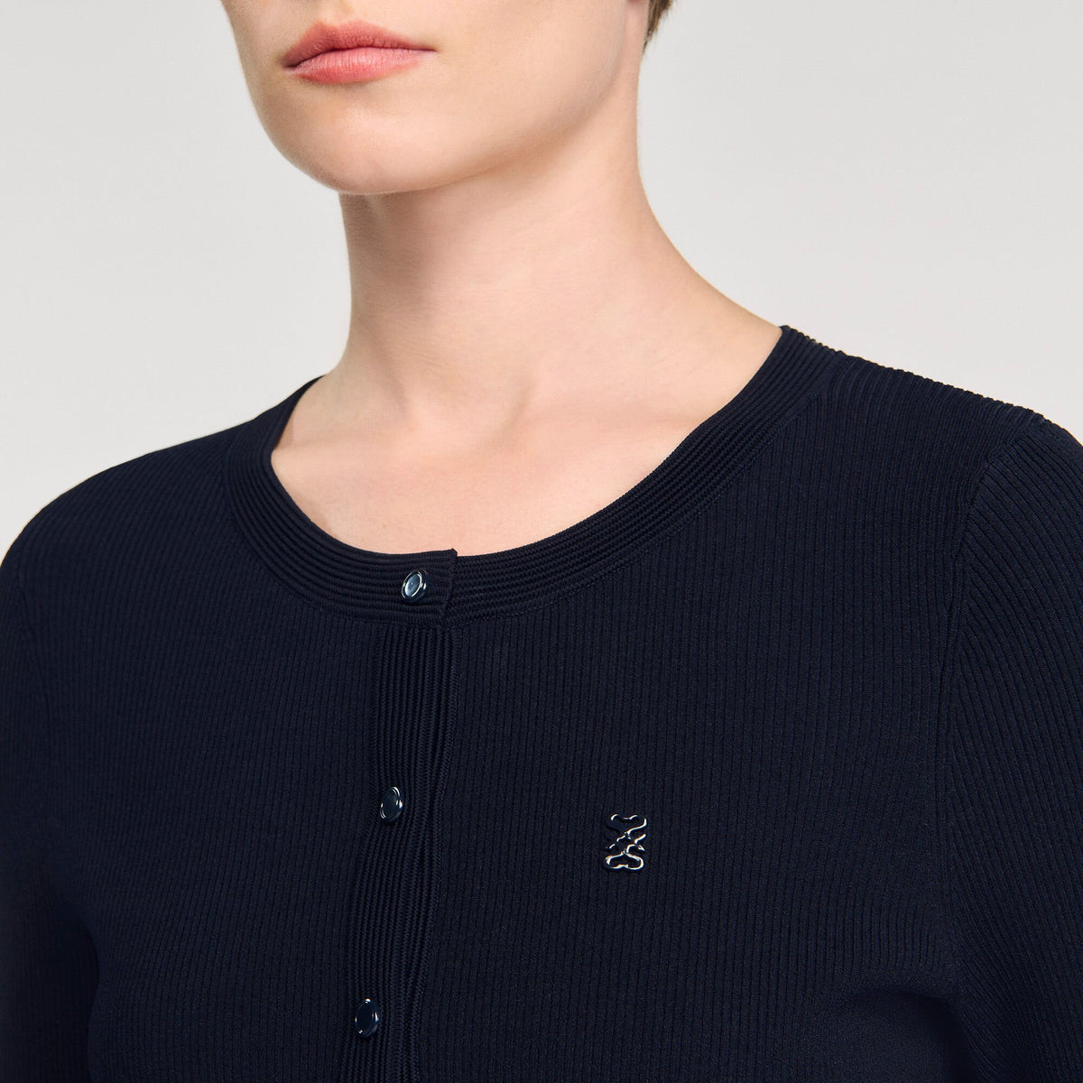 Sandro Polo shirt with decorative buttons Navy Blue