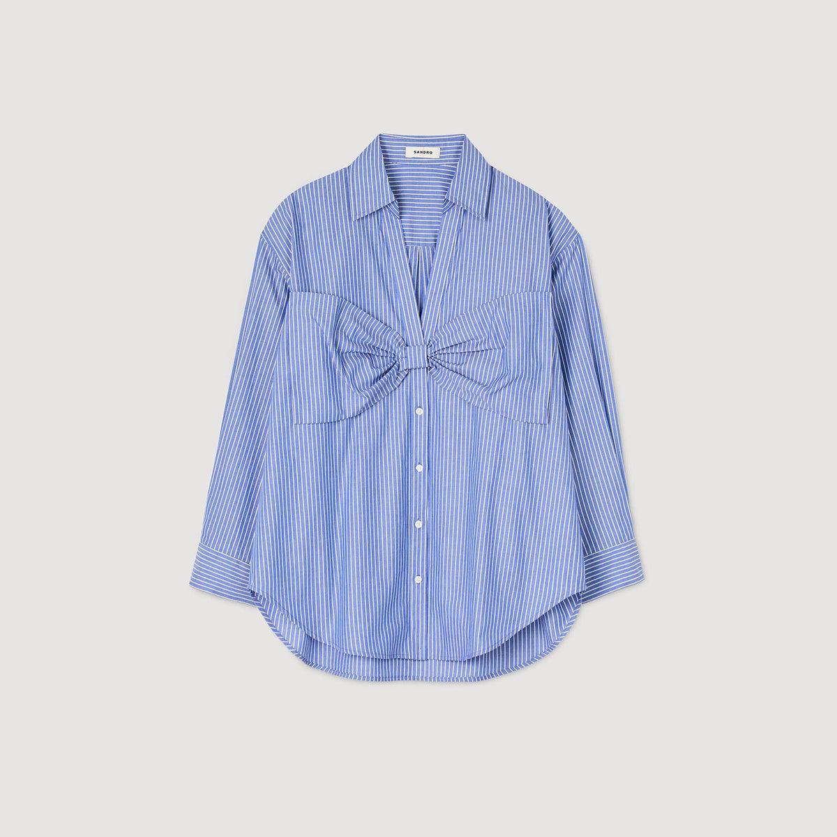 Sandro Oversized bow shirt Blu / White