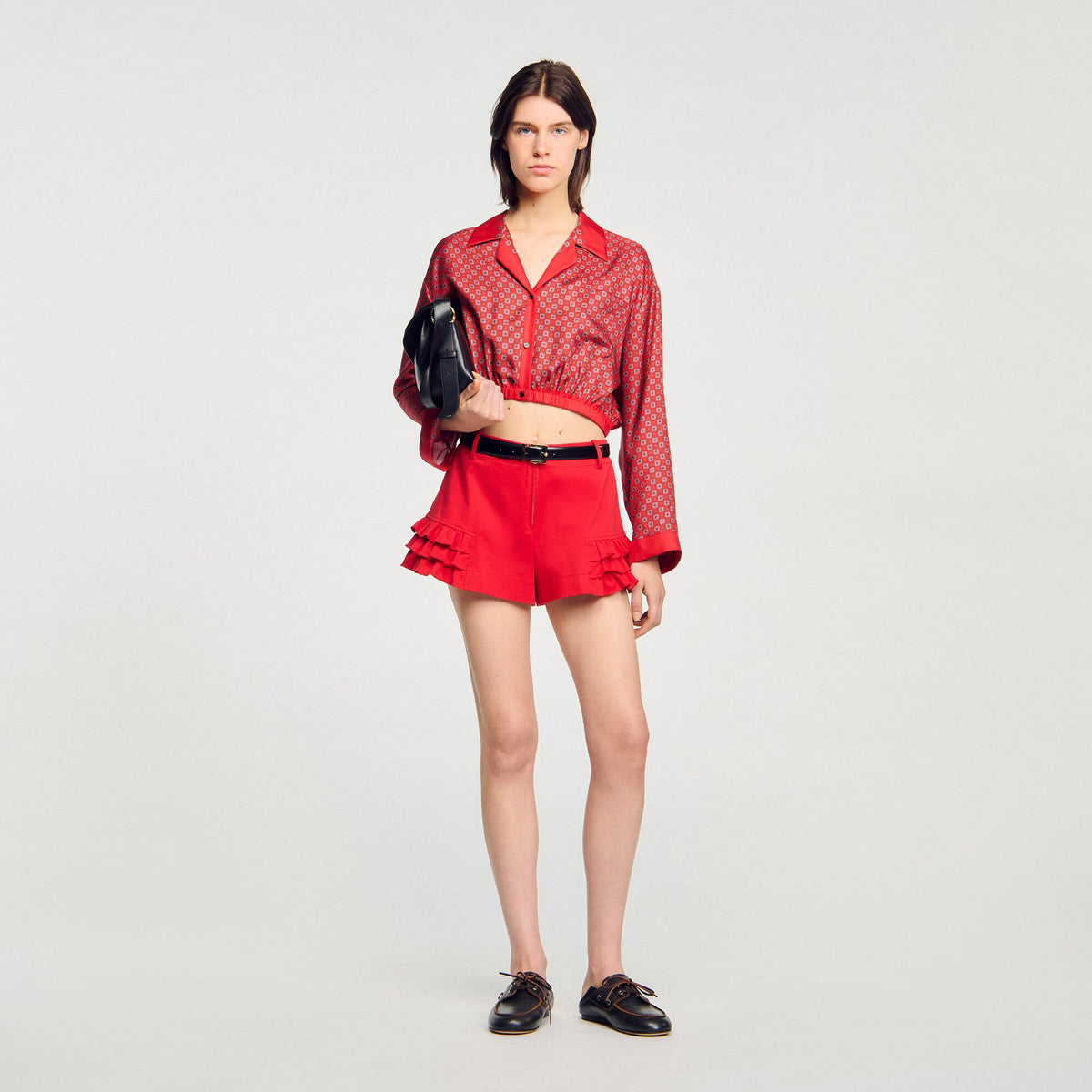Sandro Scarf print shirt Red / Pink