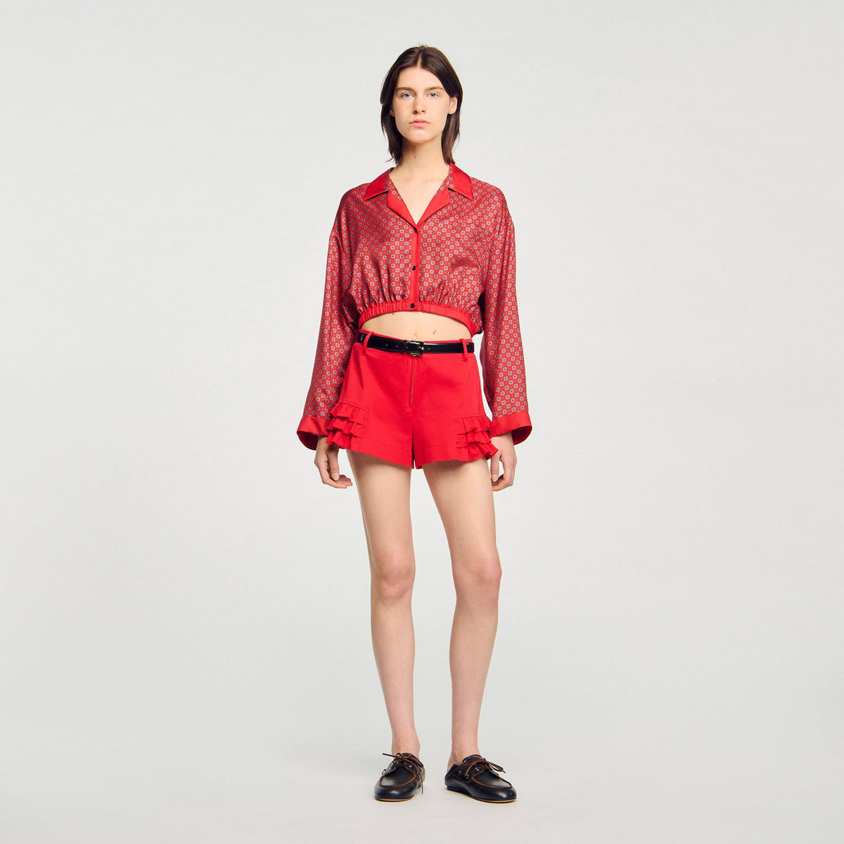 Sandro Scarf print shirt Red / Pink