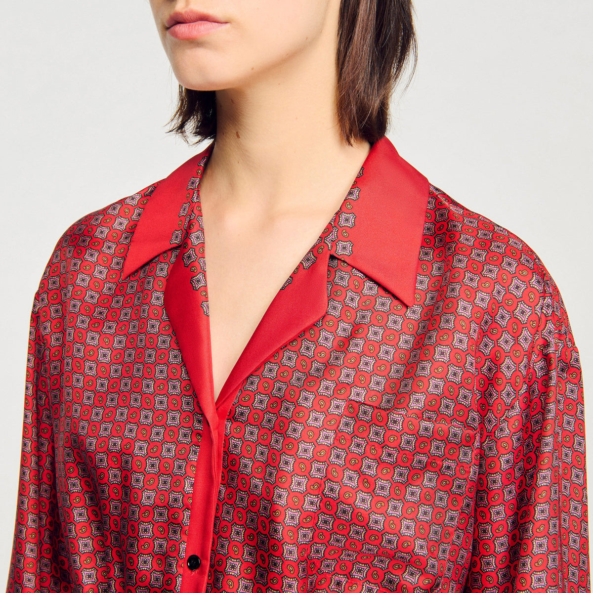 Sandro Scarf print shirt Red / Pink