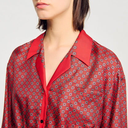 Sandro Scarf print shirt Red / Pink
