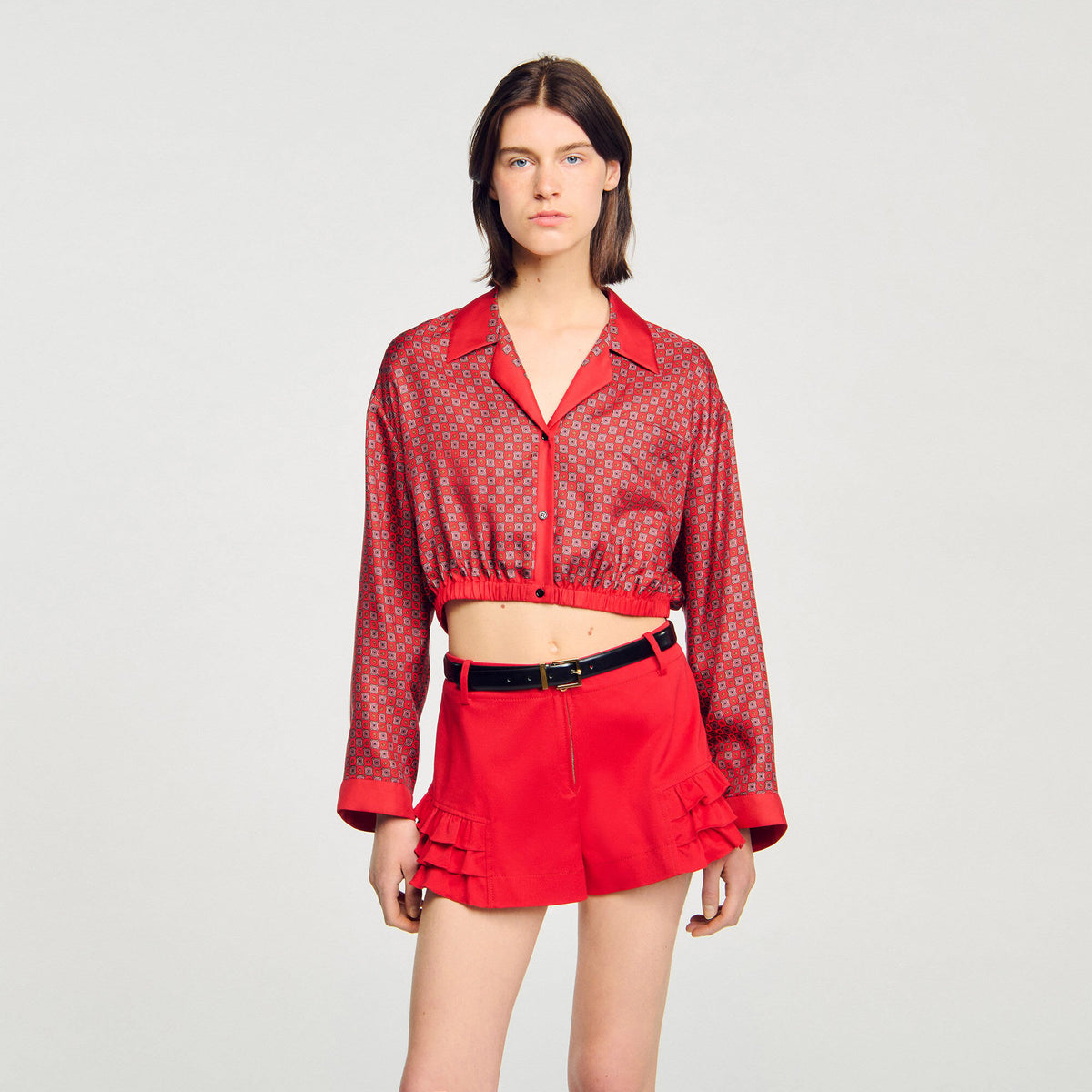 Sandro Scarf print shirt Red / Pink