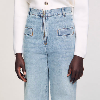 Sandro Wide-leg jeans Blue Jean