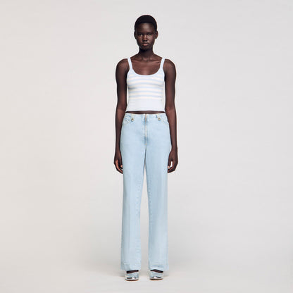Sandro Faded wide-leg jeans Blue Jean