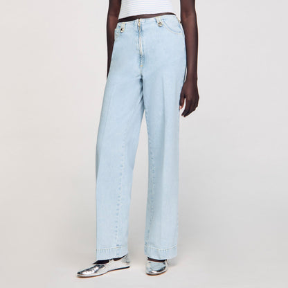 Sandro Faded wide-leg jeans Blue Jean