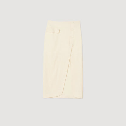 Sandro Maxi slit skirt Ecru