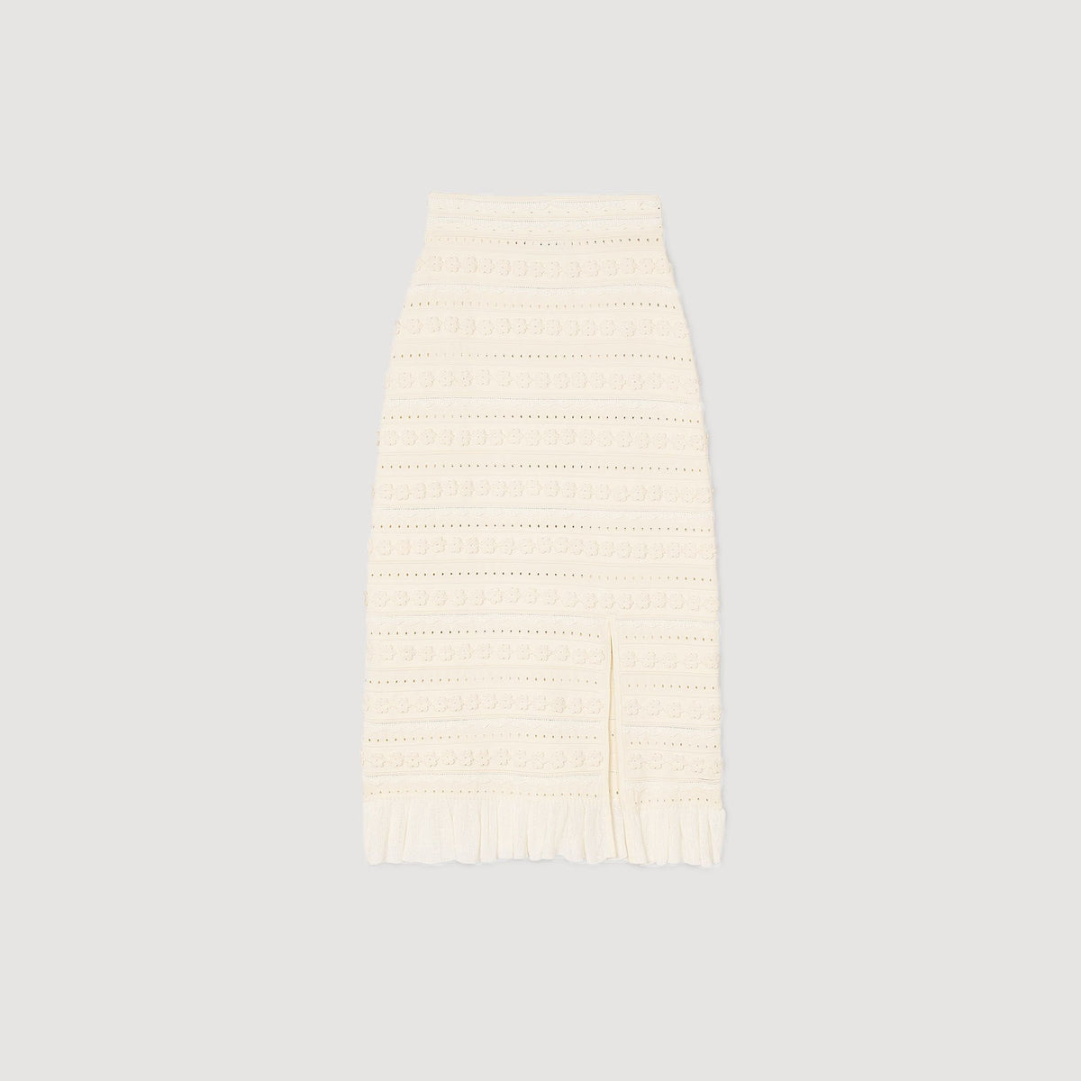 Sandro Maxi skirt with crochet detailing Ecru
