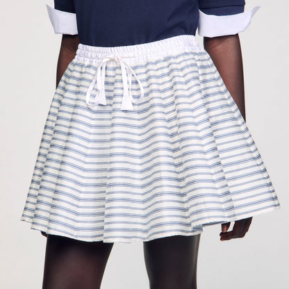 Sandro Spiral print skater skirt Blu / White