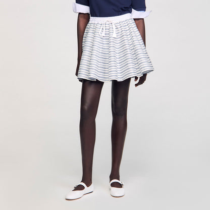 Sandro Spiral print skater skirt Blu / White