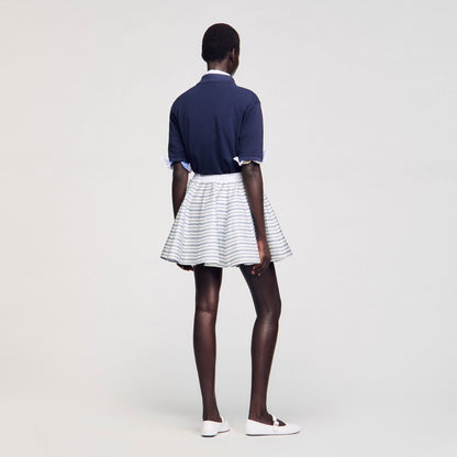 Sandro Spiral print skater skirt Blu / White