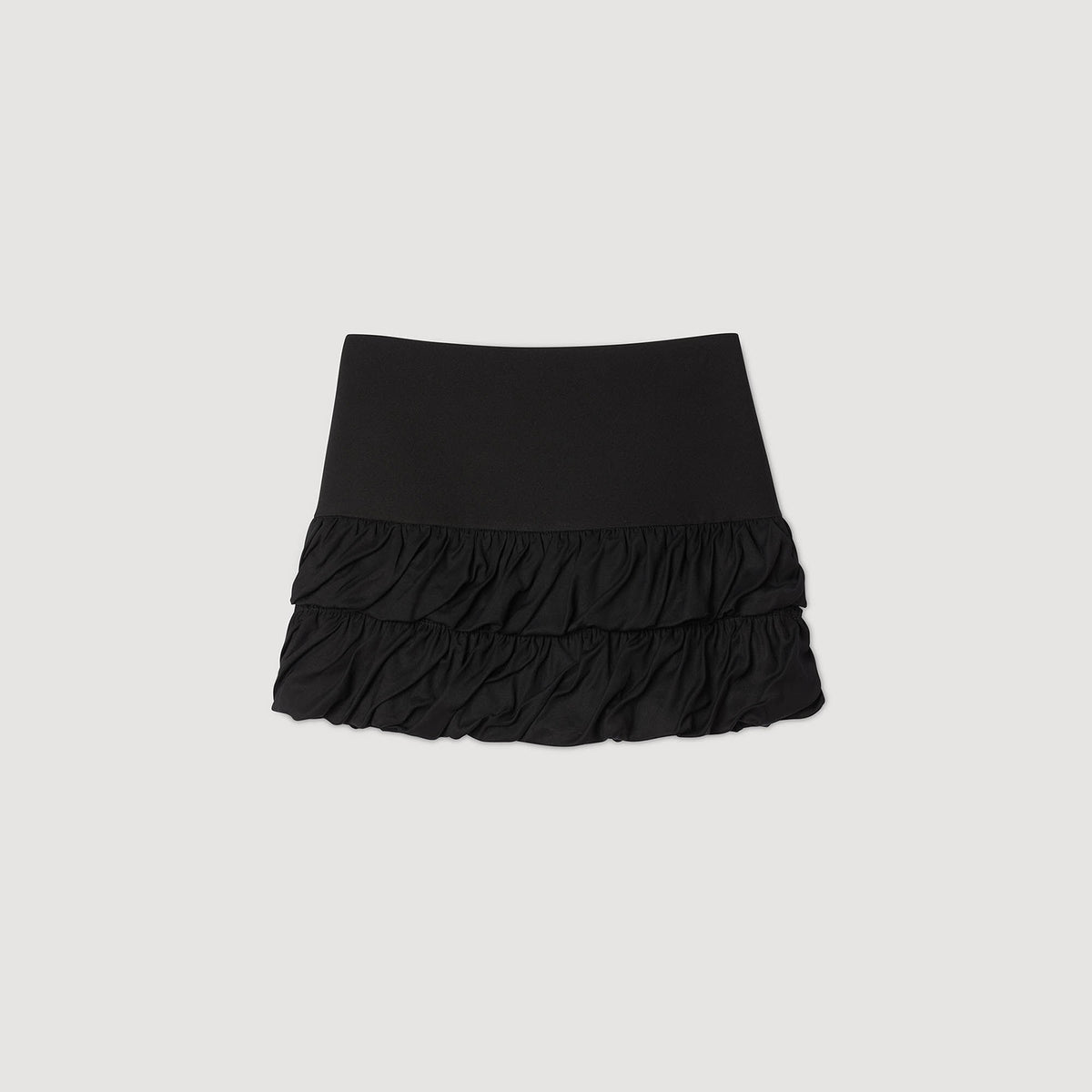 Sandro Mini ruffled skirt Black