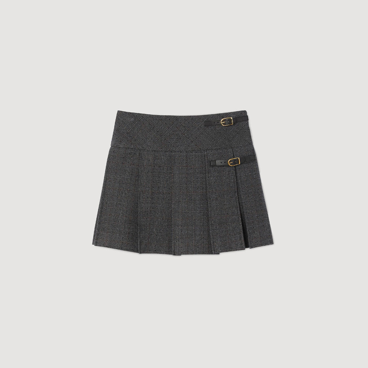 Sandro Mini rhinestone suit skirt Grey / Brown
