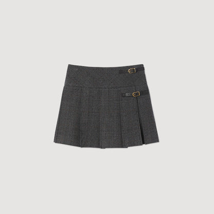 Sandro Mini rhinestone suit skirt Grey / Brown