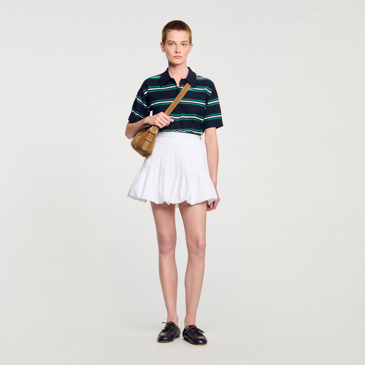 Sandro Mini bubble skirt White