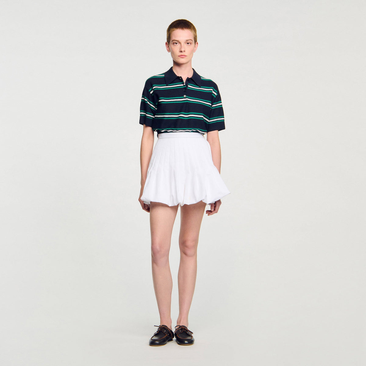 Sandro Mini bubble skirt White