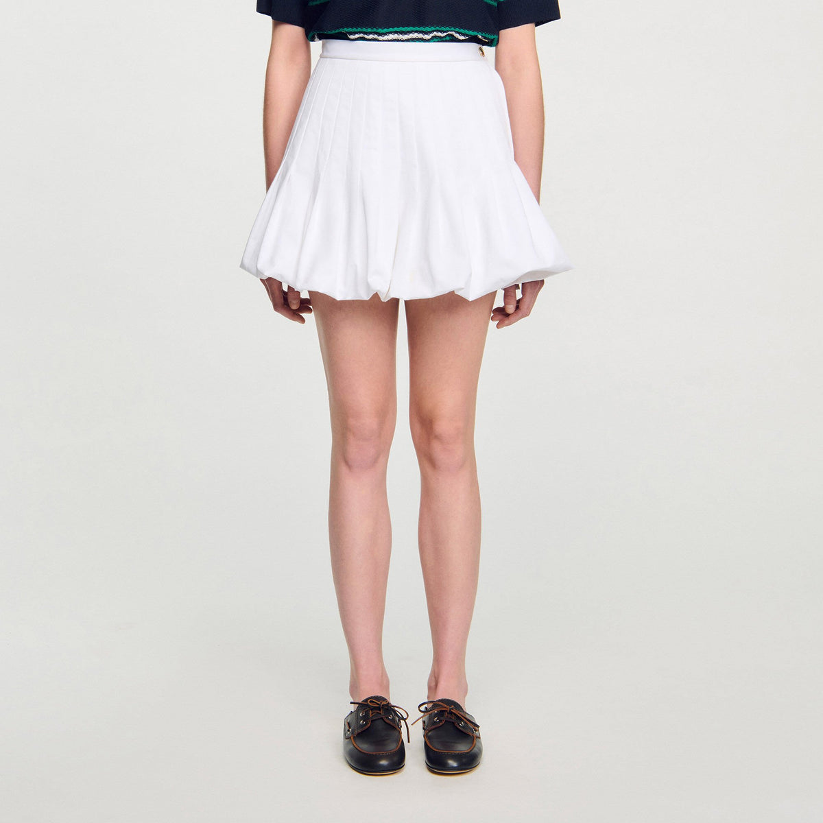 Sandro Mini bubble skirt White