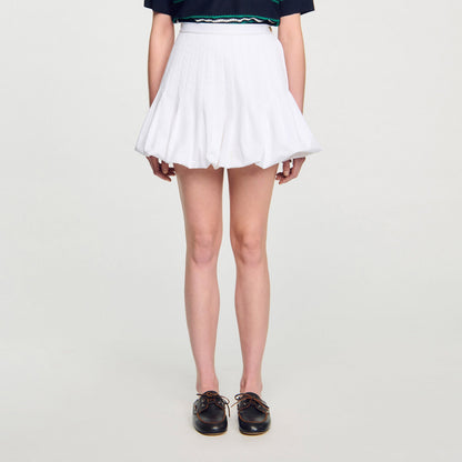 Sandro Mini bubble skirt White