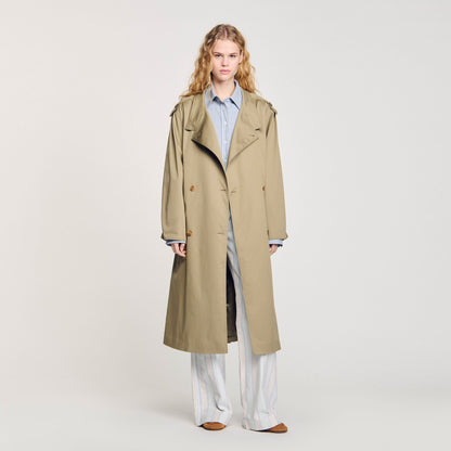 Sandro Belted trench coat Olive Green